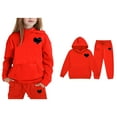 thumbnail image 5 of Toddler Tracksuit Athletic Sweatsuits Sets,2PC Long Sleeve Red Basic Hoodie Leggings Pants Warm Fall Winter Clothes Little Girls Clothes 2-3 Years Cute&nbsp;Boys Girls&nbsp;Clothing, 5 of 7