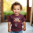 thumbnail image 2 of 1st Birthday Rocket Astronaut Themed T-Shirts with Moon Balloon and Planets for Boys and Girls Vintage Burgundy Shirt 12 Months, 2 of 4