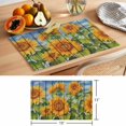 thumbnail image 6 of Summer Retro Placemats Set of 8, Nature Botanical Sunflowers Wood Grain Non-Slip Place Mats Washable Table Mats for Kitchen Dining Table Decorations Indoor/Outdoor, 6 of 9