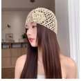 thumbnail image 3 of TAZAG Retro Elegant Sequin Flower Knitted Head Hat Women's Thin Breathable Hollow Knitted Head Hat, 3 of 3