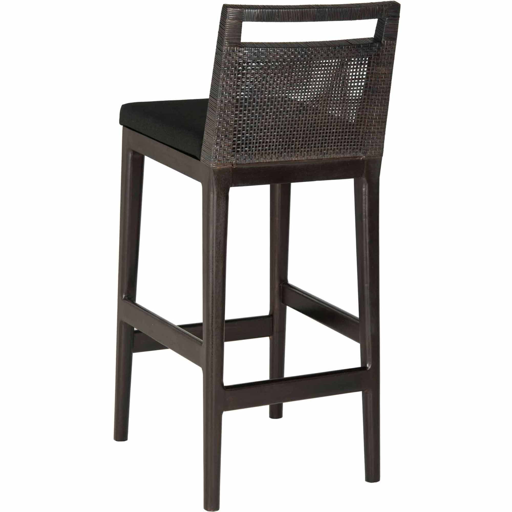 SAFAVIEH Darin Traditional 38" Barstool, Dark Brown/Black