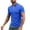 Blue, variant on ZCFZJW Mens Quarter-Zip Mock Neck Polo Shirts Trendy Solid Color Basic Slim Fit Short Sleeve Athletic T-Shirt Henley Shirt Army Green XXL
