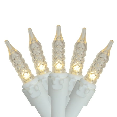 Set of 70 Warm White LED M5 Icicle Christmas Lights – White