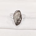 thumbnail image 2 of Natural Smoky Quartz Ring, Rough Quartz Gemstone Ring, Birthstone, 3 Doted Band, 925 Sterling Silver, Womens Ring, Christmas, Thanksgiving, Handmade, Statement Jewelry, Rough Gemstone Jewelry, 2 of 6