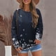 thumbnail image 4 of Blusa de mujer Ticfox Cuello redondo estampado floral manga larga, 4 of 6