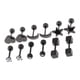 thumbnail image 5 of 12 piezas de pendientes de rosca de bola de acero inoxidable Hugo pendientes de tuerca con corazón joyería Negro, 5 of 8