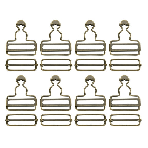 Uxcell Overall Buckles, 8 Sets Metal Suspender Replacement Buckles 38mm, Bronze