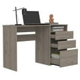 thumbnail image 6 of Depot E-Shop Kenai Computer Desk with 3 Drawers and Open Shelf, Light Gray, 6 of 9
