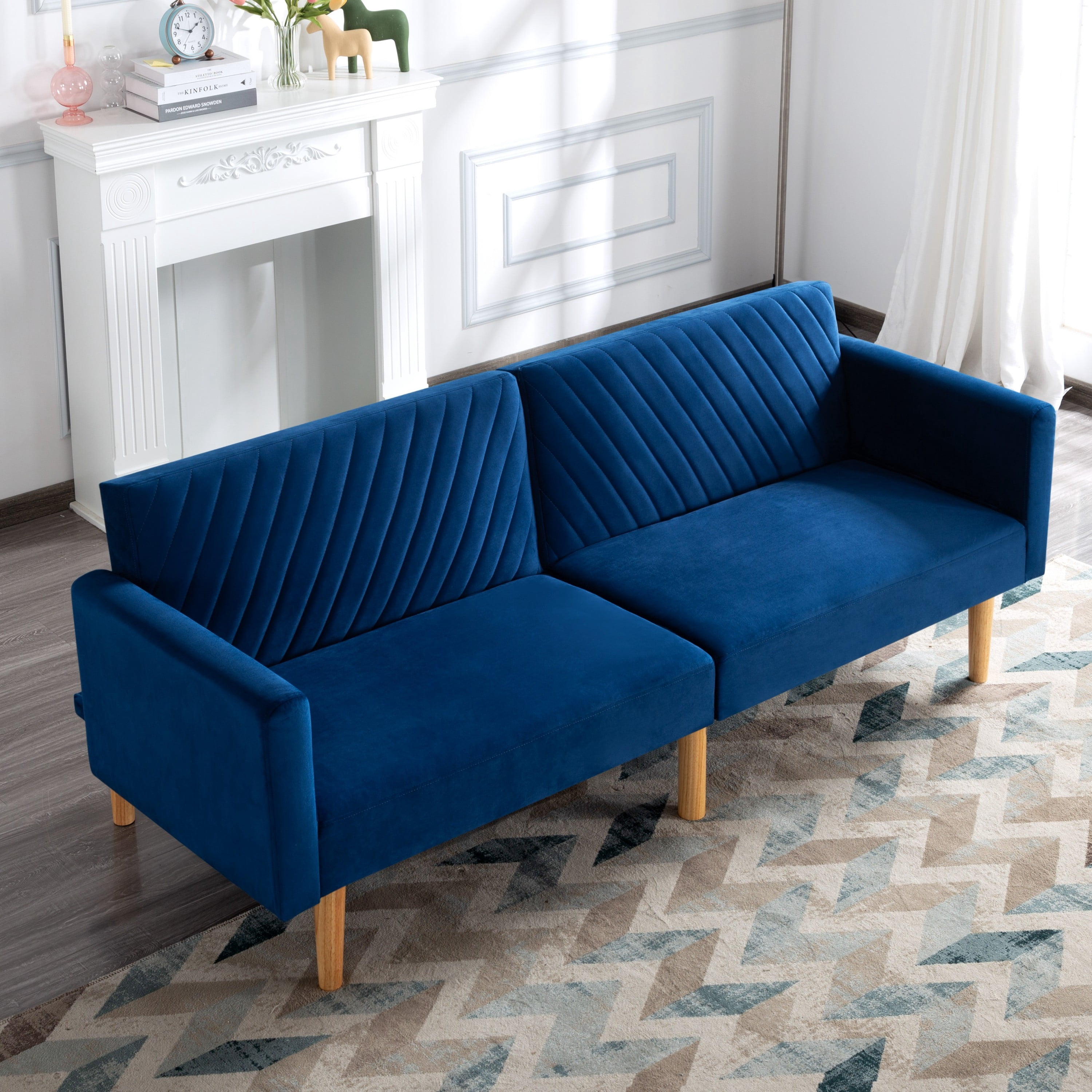 Futon Sofa Bed,Sleeper Sofa,Small Sofa,Loveseat,Mid Century Modern Futon Couch,Sofa Cama,Couches for Living Room,Black