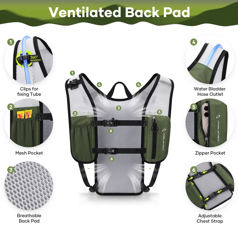 Maelstrom Hydration Vest, 2L Water Bladder, Hiking Backpack  display picture 1