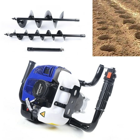 

52CC Gas Powered 2 Stroke Single Cylinder Digging Machine Earth Auger Gasoline Power Hole Digger w/4 8 Bit the Auger Can Drill Holes of Various Diameters Quickly Drilling Ergonomically Designed.