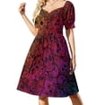 thumbnail image 1 of Vestido de manga corta con calaveras de azúcar, vestido de cumpleaños para mujer, vestidos elegantes para mujer en oferta., 1 of 7