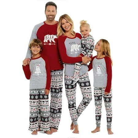 

Sunisery Family Matching Christmas Pajamas Set Women Baby Kids Santa Sleepwear Nightwear