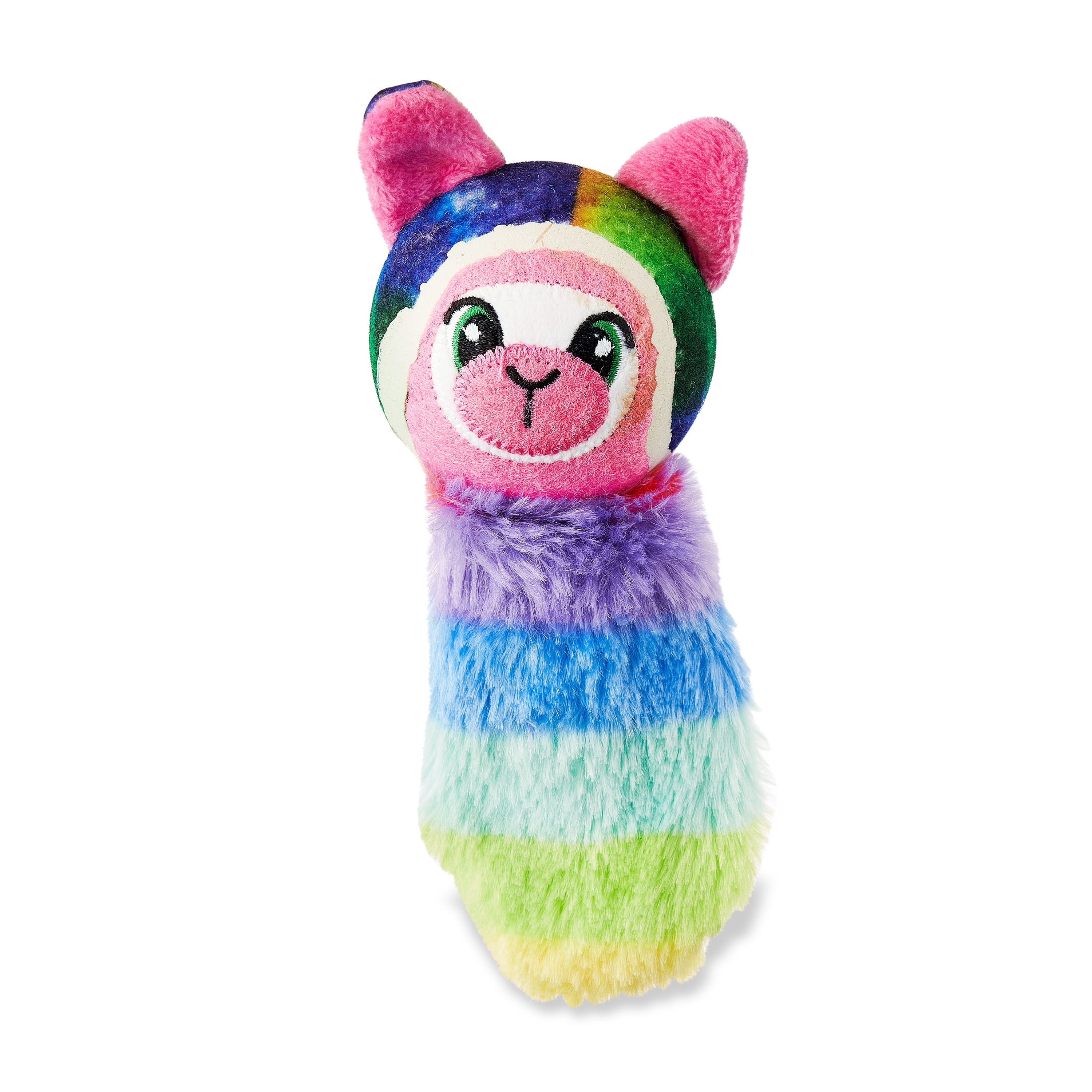 Vibrant Life Fetch Buddy Rainbow Llama Dog Toy, Medium, Chew Level 2