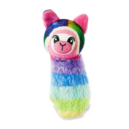 Vibrant Life Fetch Buddy Rainbow Llama Dog Toy  Medium  Chew Level 2