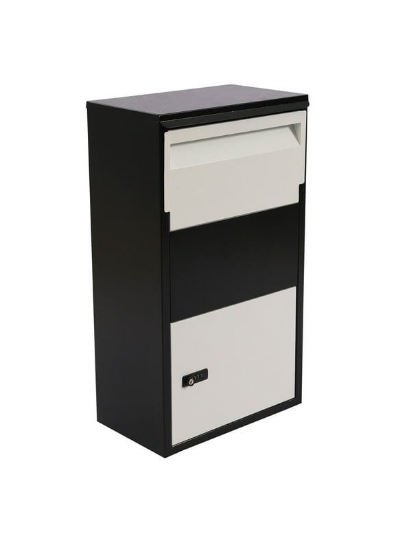 Steel Parcel Post Drop Box - Outdoor Lockable Letter Mail Packag Delivery 15.74*9.05*25.59in