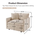 thumbnail image 4 of GNIXUU 41.4”W Oversized Chenille Sofa Chair, Modern Deep Seat Single Couch Armchair, Comfy Chaise Lounge with Pillow for Living Room Bedroom Apartment,Office ,Camel, 4 of 7