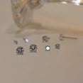 thumbnail image 2 of GKNET 1Pair Silver Classic Four Prong Diamond Simple Zircon Stud Earrings For Women-7mm, 2 of 8