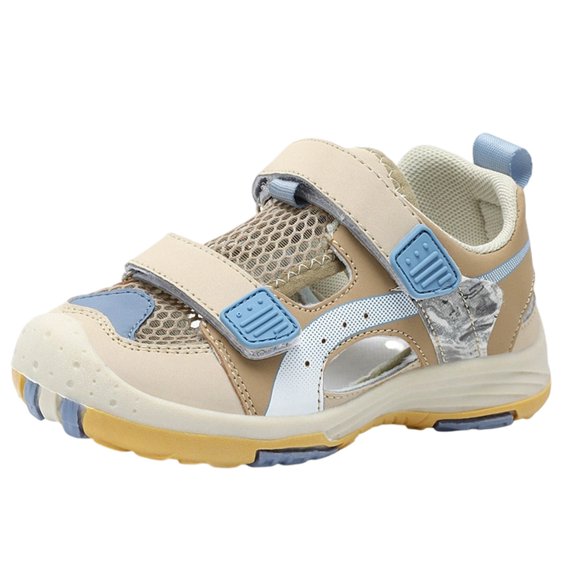 JAJAHO Boys Girls Summer Casual Shoes Hollow Out Breathable Hook And Loop Walking Sneakers Beach Footwear For Kids 4-12 Years Trendy Shoes