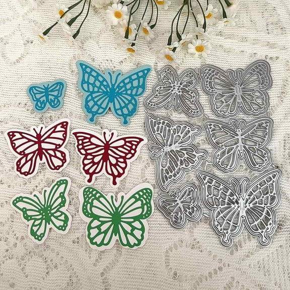 Die Cuts for Card Making, Ouginx 6Pcs Three-dimensional Butterfly Metal Cutting Dies DIY Die Cutters Die Stencils for Scrapbooking, Embossing & More