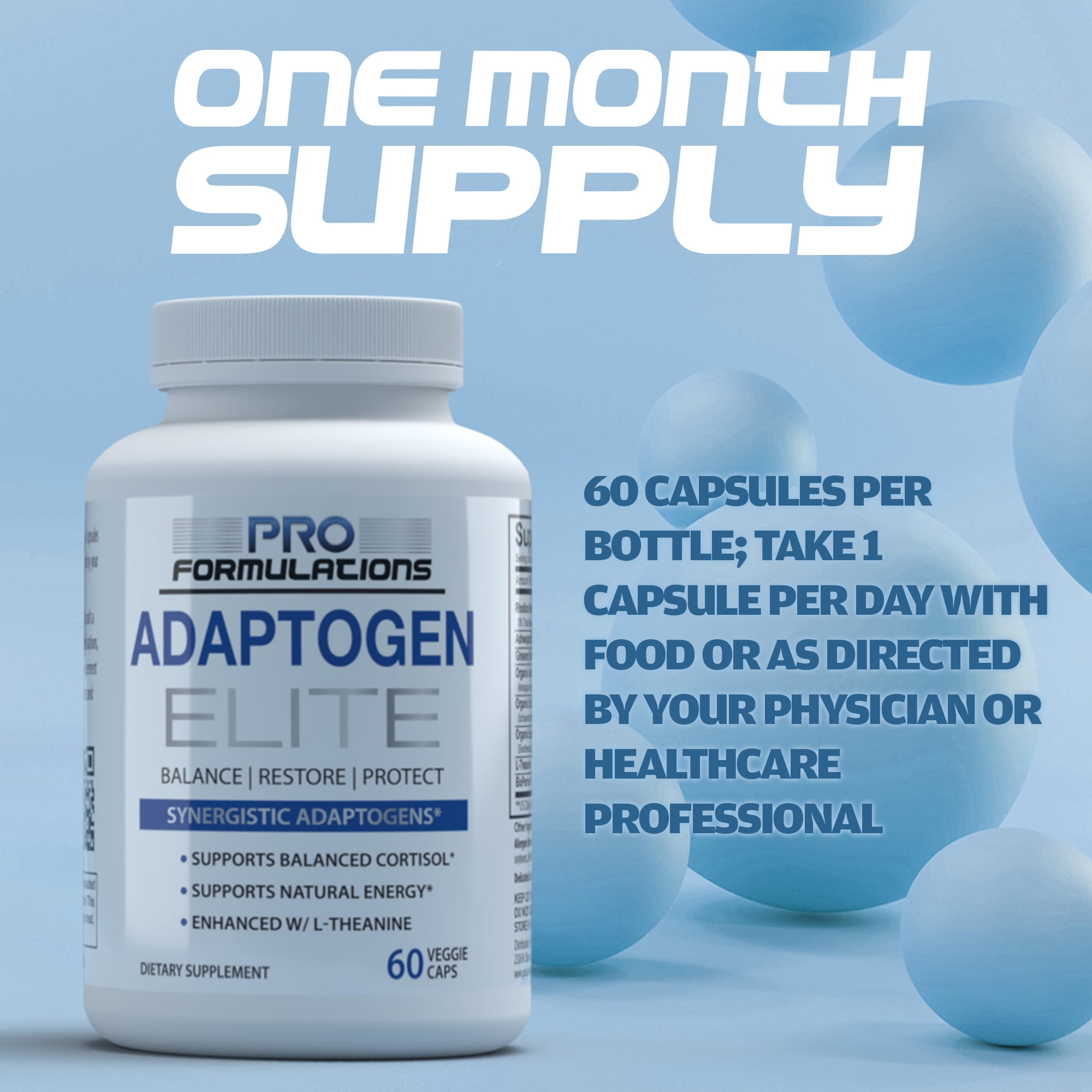 Adaptogen Elite – Synergistic Adaptogen Blend – 60 vcaps | Supports Balanced Cortisol & Natural Energy | Enhanced with Rhodiola, Ashwagandha, Astragalus, Schisandra, Eleuthero, Ginseng & L-Theanine