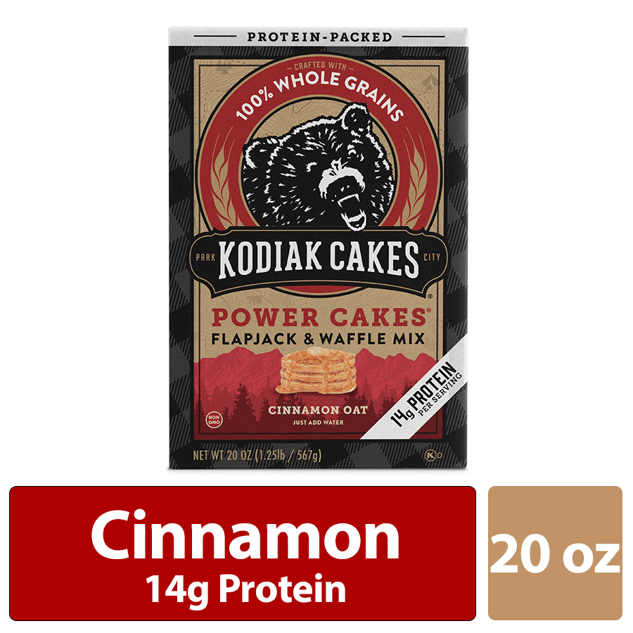 Kodiak Cakes Power Cakes Pancake and Waffle Mix, Cinnamon Oat, 20 Oz