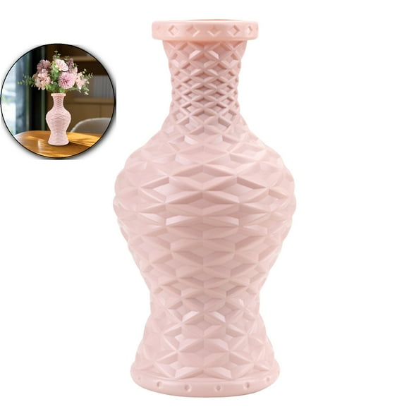 Dvruxg Plastic Imitation Glazed Decorative Vase, Living Room Flower Arrangement Pot, TV Cabinet Dried Flower Utensil for Home Interior Styling