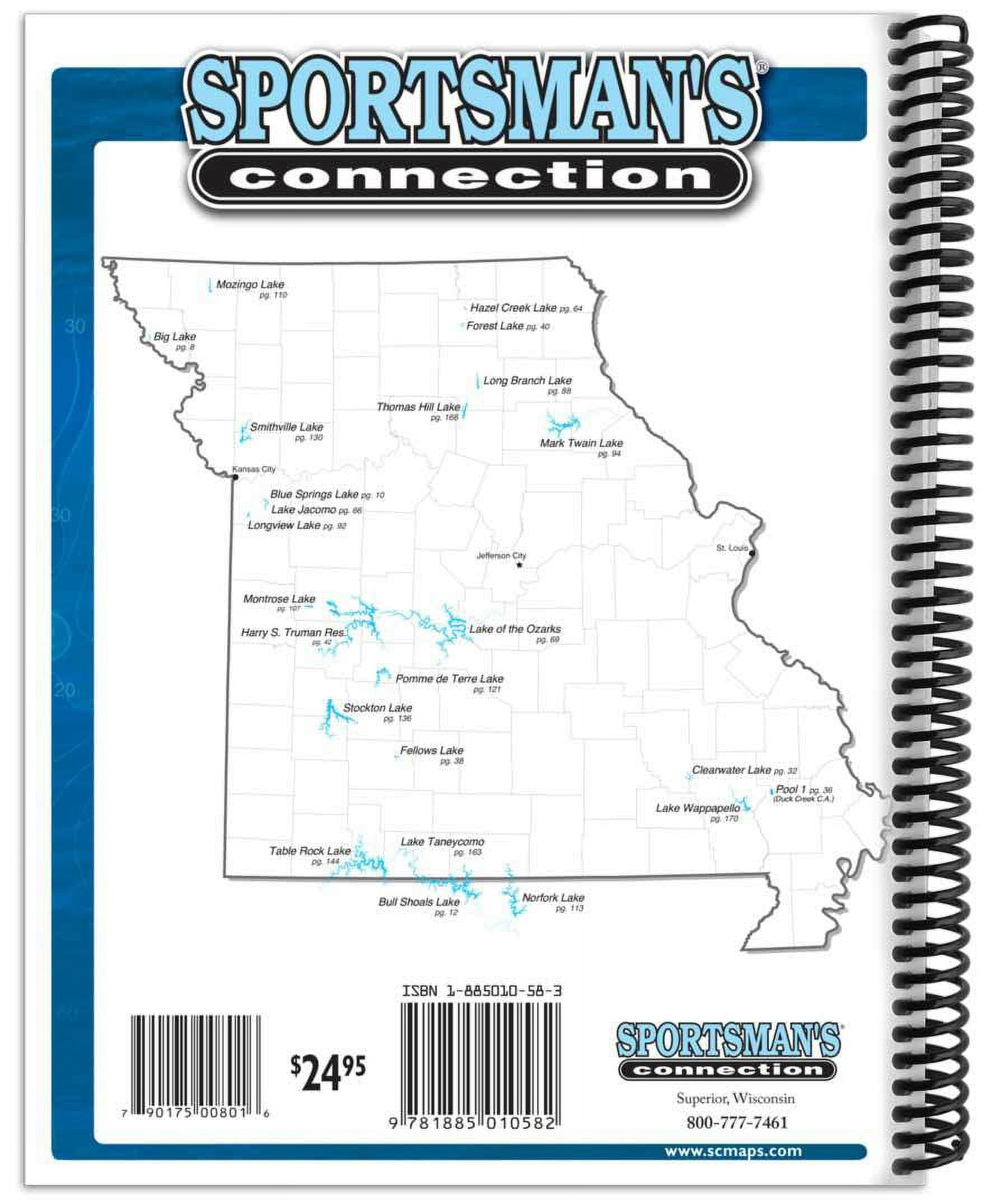 Missouri's Larger Lakes Fishing Map Guide Book - By Sportsman's Connection  