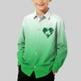 thumbnail image 2 of RXMEKW Chemise à Manches Longues Imprimée pour la Saint-Patrick pour Garçons avec Col Rabattu, 95 % Coton 5 % Spandex, Vert, 2 of 7