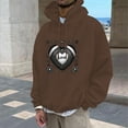 thumbnail image 5 of Hoodie, Midweight Fleece, Pullover Hooded Sweatshirt for Men, Big & Tall Options Available, Solid Drawstring Kangaroo Pocket Hoodies (Coffee-b, M), 5 of 5
