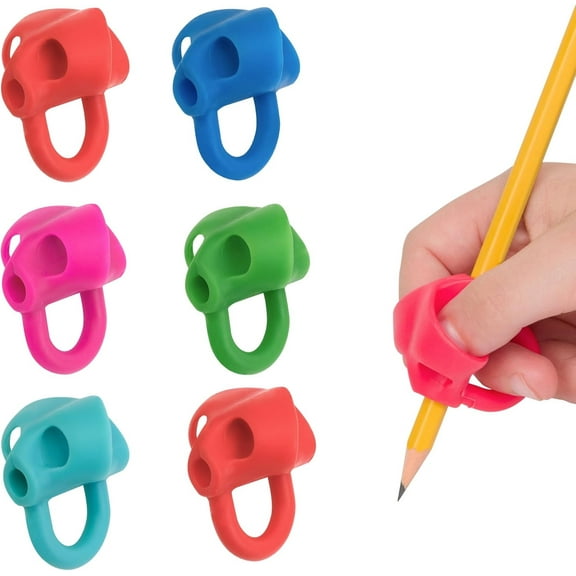 The Pencil Grip The Classics Ring Grip Ergonomic Writing Aid, for Right or Left Handed Users, Assorted Colors, Pack of 6 (TPG-17306)