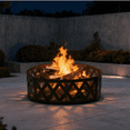 thumbnail image 5 of Red Mountain Valley 36" Heavy Duty Wood Burning Fire Pit Ring, Insert with Spark Screen, Outdoor Fire Ring for Backyard Bonfire, Camping, Beach Party, Grill Ready (Cross Weave), 5 of 7