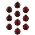 thumbnail image 2 of Northlight 2-Finish Christmas Glass Ball Ornaments - 1.75" (45mm) - Burgundy - 10ct, 2 of 9