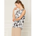 thumbnail image 4 of Allegra K Blusa Sin Mangas Estampado Floral Abstracto Cuello Vuelto Verano Para Mujer Blanco XS Unique Bargains Blusa, 4 of 6