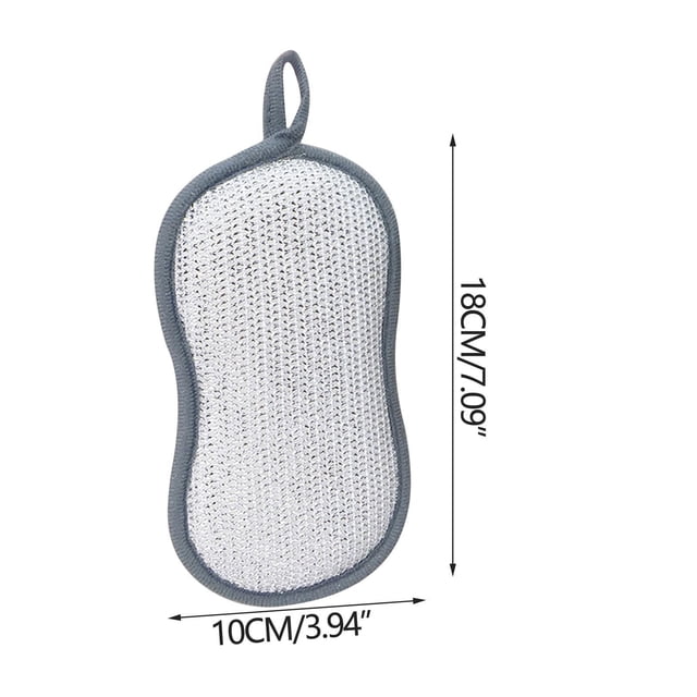 Two-sided BambooFiber Silverwire Sponge Cloth For Dishwashing And Kitchen Cleaning 1PC