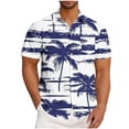 thumbnail image 3 of Mens Casual Manga Corta Botón Abajo Camisas Impresas Bolsillo Botón Turndown Cuello Top Blusa Camisa, 3 of 5