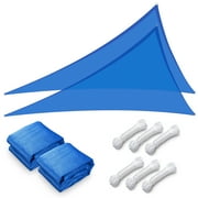Yescom 2 Pack 28FT Triangle Sun Shade Sail Canopy 97% UV Block Commercial Carpark Pool Camping Playground Outdoor Blue