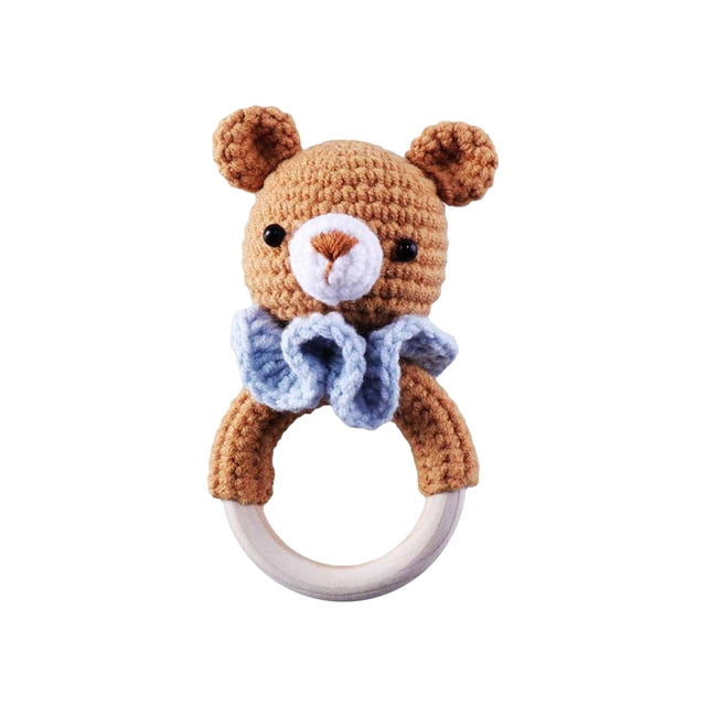 Agiferg Cartoon Knitting Handmade Crochet Knitting Rattle Ring Suzuki Ring
