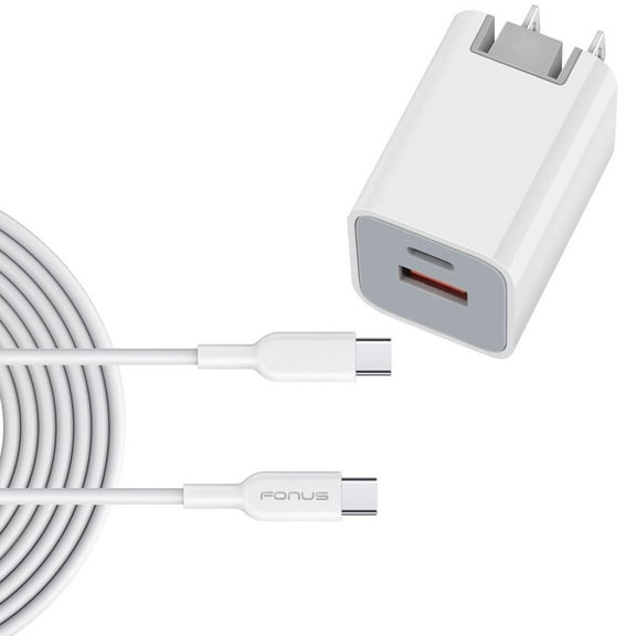 38W PD Home Charger for Samsung Galaxy Z Fold5/Fold4/Flip5/Flip4 - Fast Type-C 6ft Long Cable USB-C Power Cord QC3.0 Adapter 2-Port