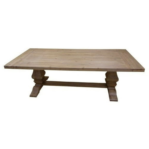 Florence Solid Mahogany Double Pedestal Dining Table With Natural Finish