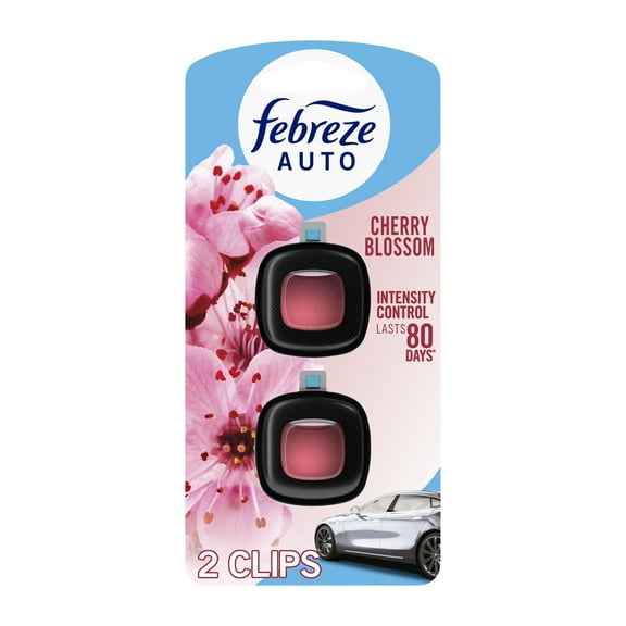 Febreze AUTO Air Freshener Vent Clip Cherry Blossom Scent, 2 Pack .07 fl oz each