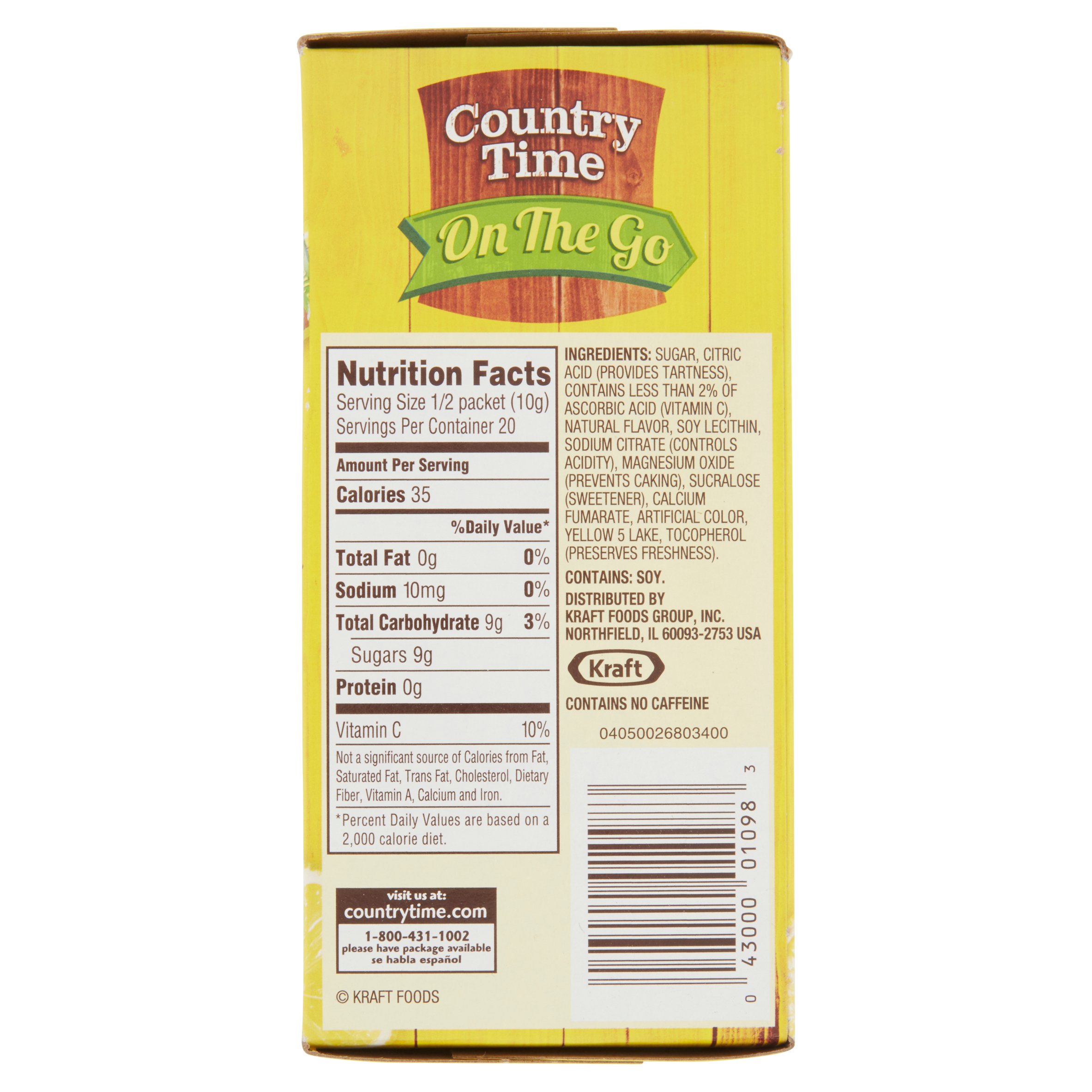 country time pink lemonade nutrition facts