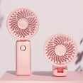 thumbnail image 2 of Mini ventilador de mano Yuarrent eléctrico USB recargable rosa/abanico, 2 of 6