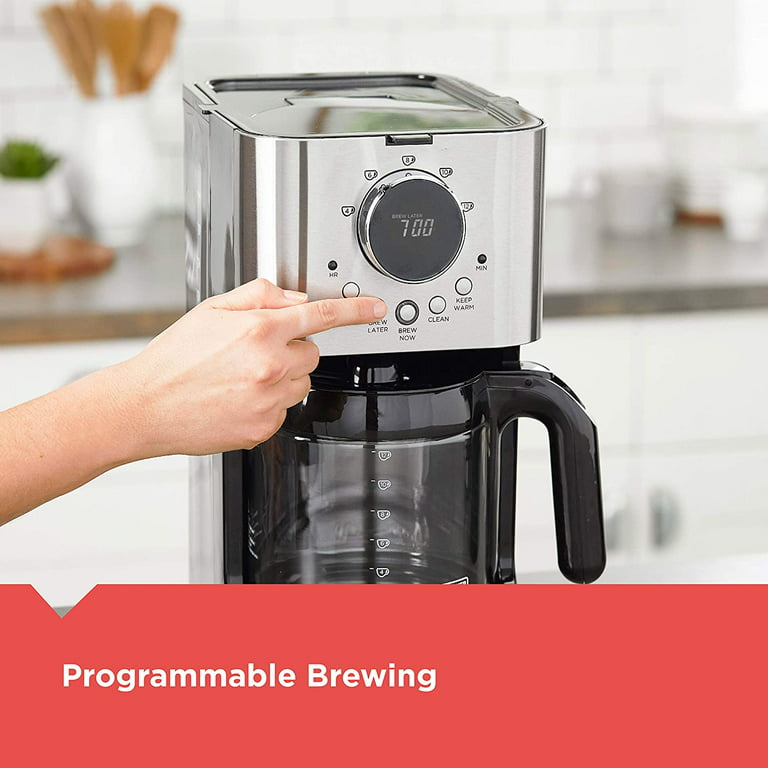 BLACK+DECKER 12-Cup Black/Stainless Residential Drip Coffee Maker in the Coffee  Makers department at