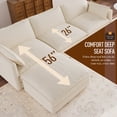thumbnail image 6 of Muumblus 4 Pieces Living Room Furniture Sets, Modular L-Shaped Sofa and Chaise Lounge Chair with 2 Movable Ottoman, Beige Chenille, 6 of 9