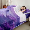 thumbnail image 4 of Manfei Fantasy Temple Queen Sheet Sets for Girls, Purple Moon Cherry Bed Set, Purple Black Pink 4pcs, 1 Flat Sheet, 1 Fitted Sheet and 2 Pillowcases, 4 of 6
