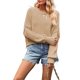 thumbnail image 3 of Suéter de Mujer de Otoño, Cuello Redondo, Tipo Murciélago, Estilo Pullover Caqui XL, 3 of 7