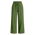 thumbnail image 4 of RFQWOVSR Women's High Waist Drawstring Wide Leg Linen Pants with Pockets Loose Fit Casual Summer Trousers M, 4 of 4