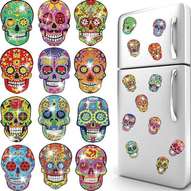 Imanes para Nevera DIY JShteea con Calavera 12 Uds