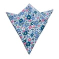 thumbnail image 3 of Cotton Floral Tie for Men 2.5" Printed Skinny Blue Necktie Pocket Square Tie Clip Set Flower Wedding Party Graduation Cyan, 3 of 7